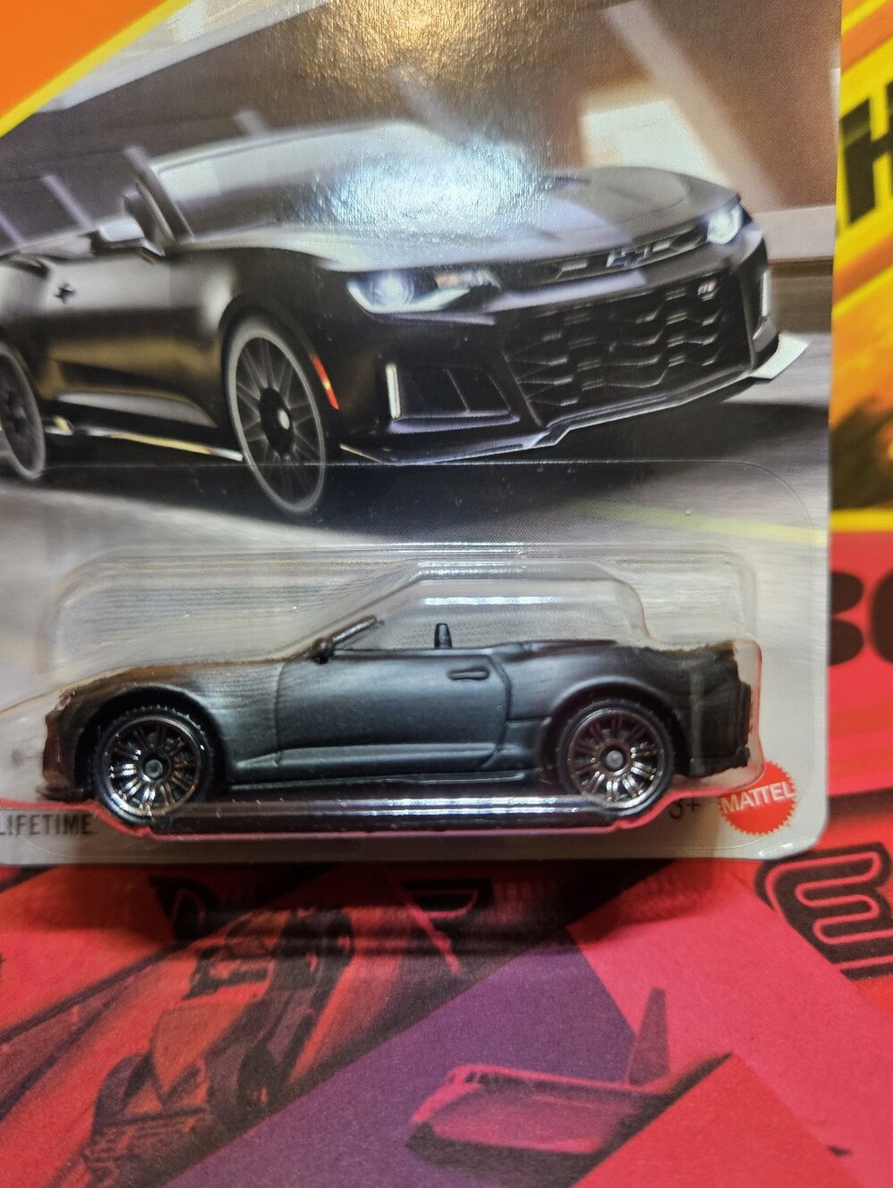 Matchbox Chevy Camaro Matte Black Convertible Sports Car